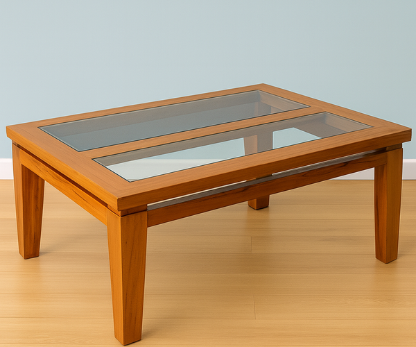 Mesa de Centro Rectangular con Vidrio