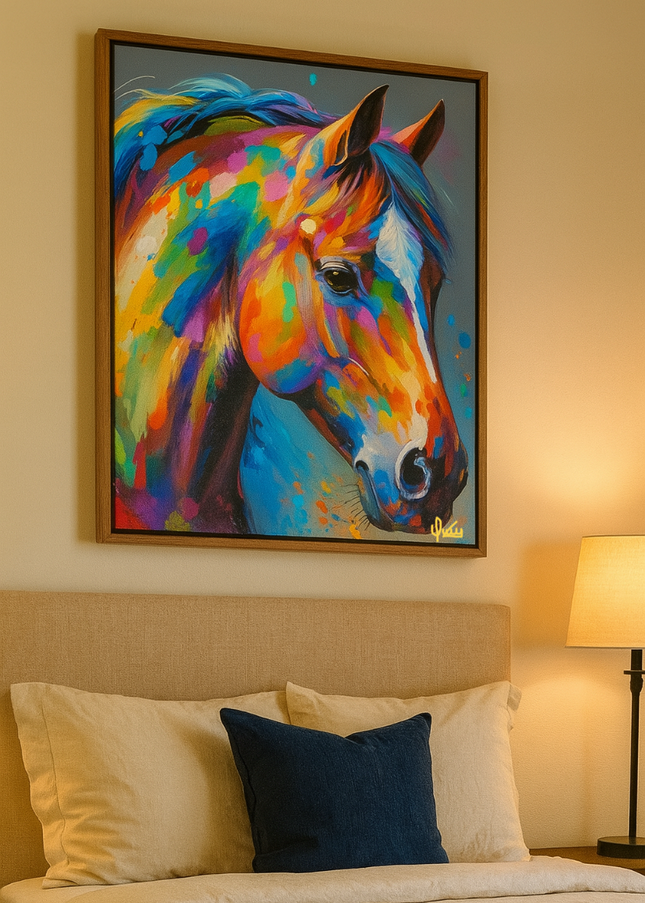 Pintura de Caballo arte pop en acrílico