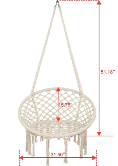 Silla con Forma de Hamaca de Macramé