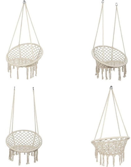 Silla con Forma de Hamaca de Macramé