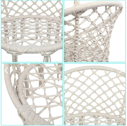 Silla con Forma de Hamaca de Macramé