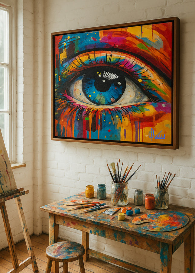 Pintura de Ojo arte pop en acrílico