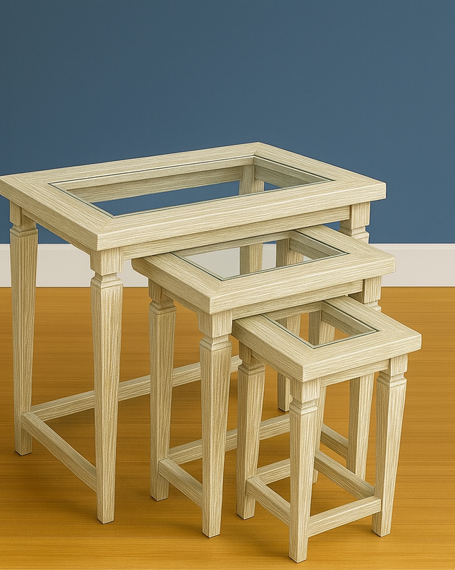 Mesa Nido con vidrio
