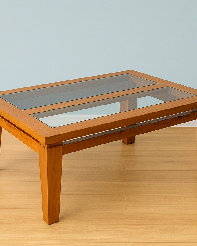 Mesa de Centro Rectangular con Vidrio
