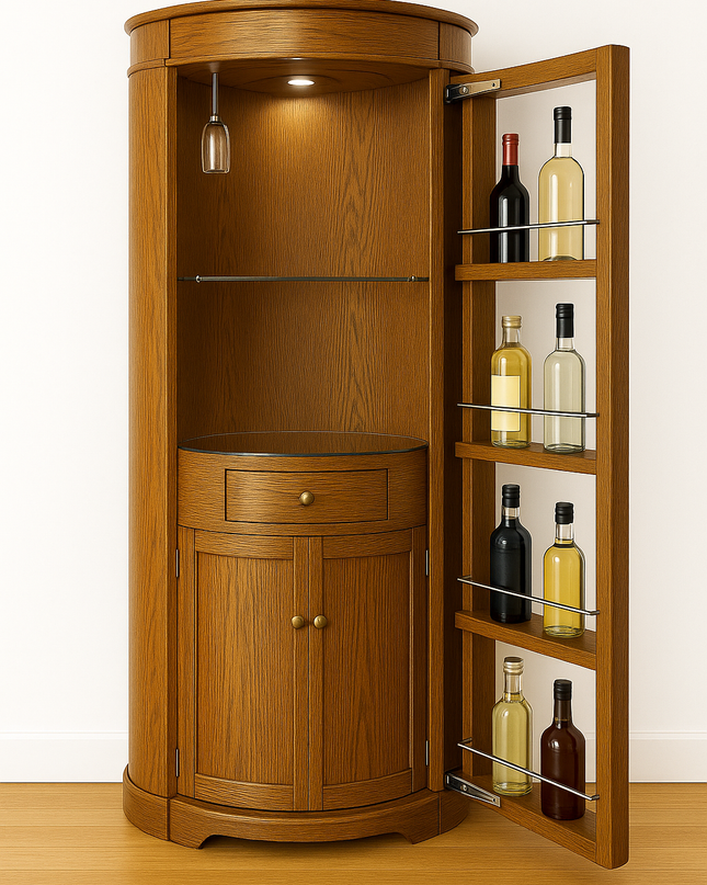 Bar Esquinero con Puerta Deslizante Oculta