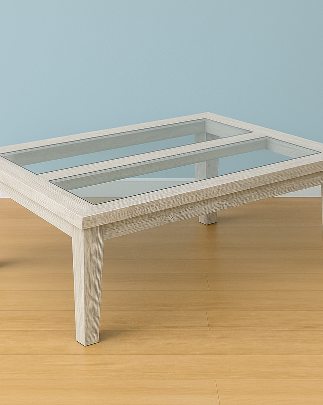 Mesa de Centro Rectangular con Vidrio