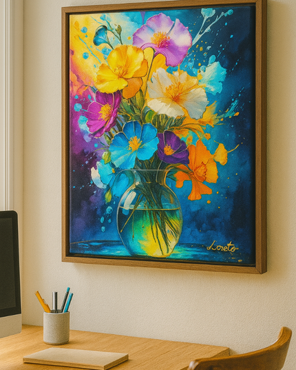 Pintura de Florero arte pop en acrílico