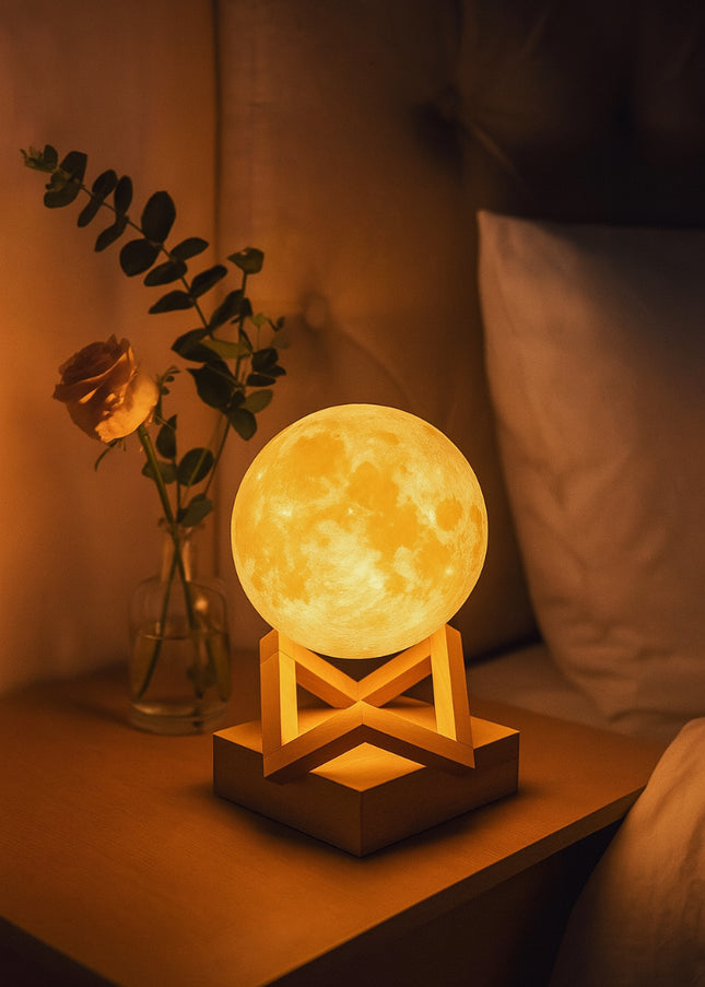 Lampara Luna control remoto RGB 18cm