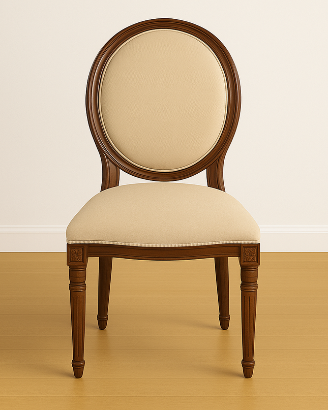 Silla Medallón Acabado Barniz