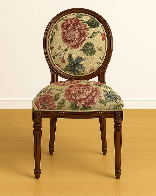Silla Medallón Acabado Barniz