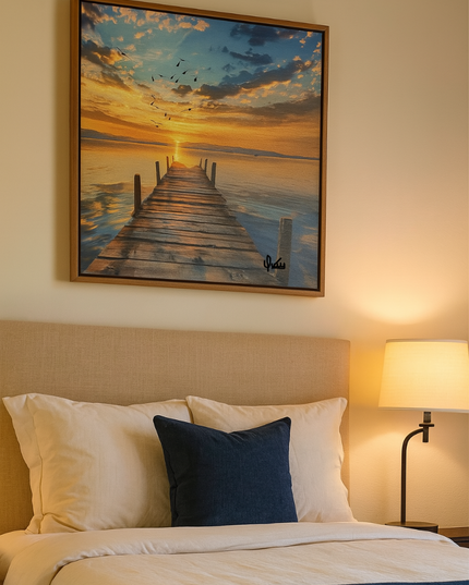 Pintura de Paisaje de Muelle en acrílico