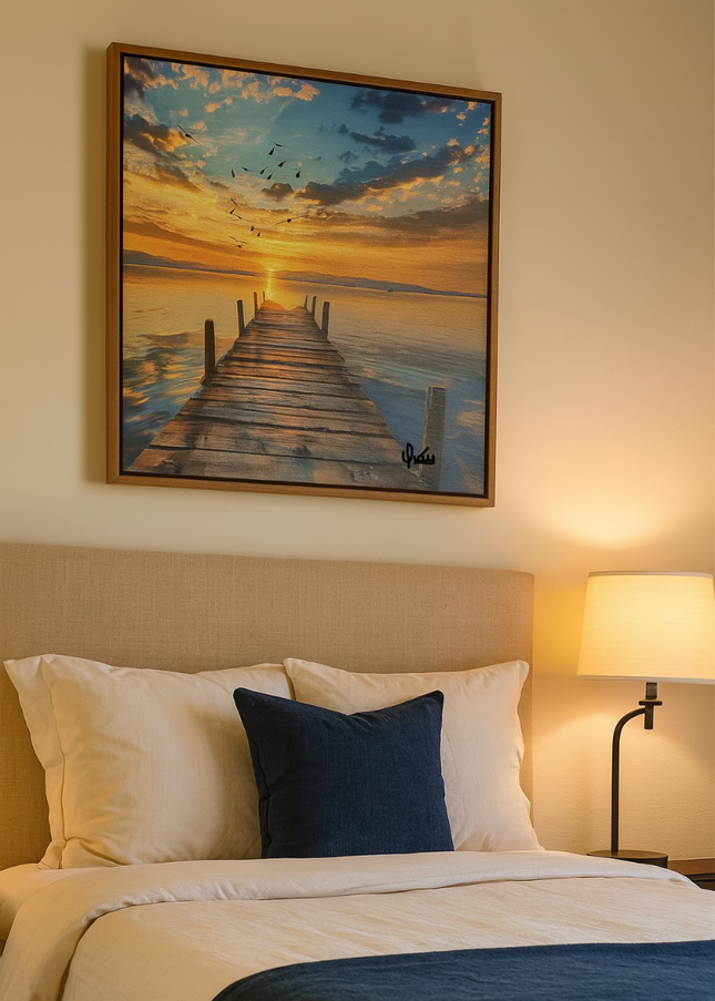 Pintura de Paisaje de Muelle en acrílico