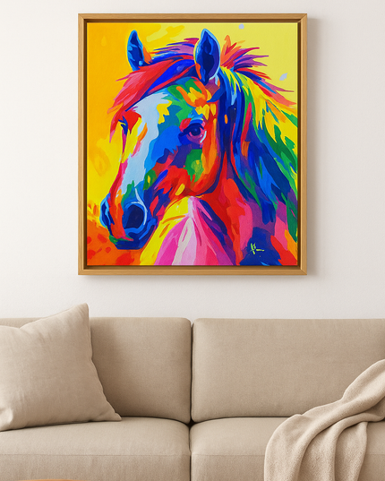 Pintura de Caballo arte pop en acrílico