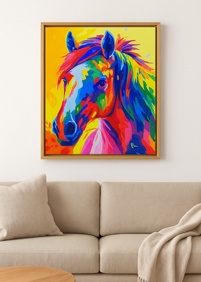 Pintura de Caballo arte pop en acrílico