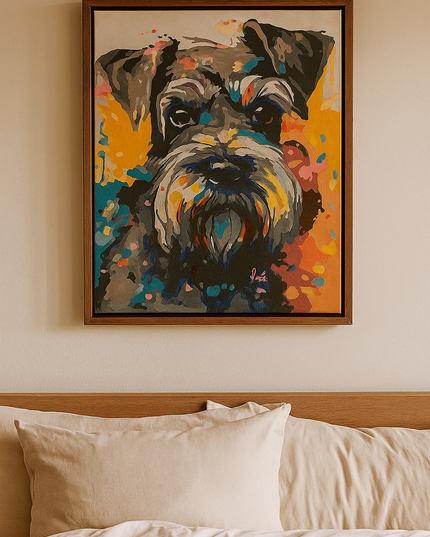 Pintura Perro Schnauzer en acrílico